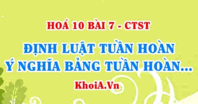Nội dung định luật tuần hoàn là gì? Ý nghĩa bảng tuần hoàn các nguyên tố hoá học - Hoá 10 bài 7